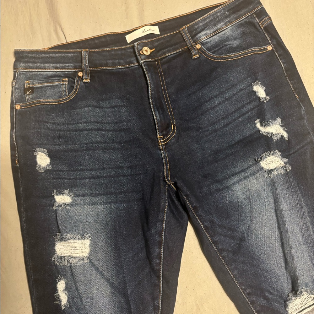 KanCan Dark Blue Distressed Skinny Jeans